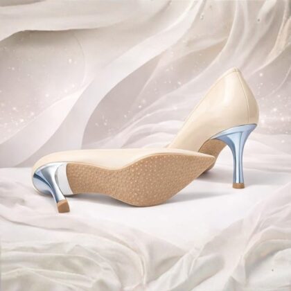 Women’s Stylish Pointed Toe Heels Cream | Outer Rexin and TPC Sole Sandals for Womens