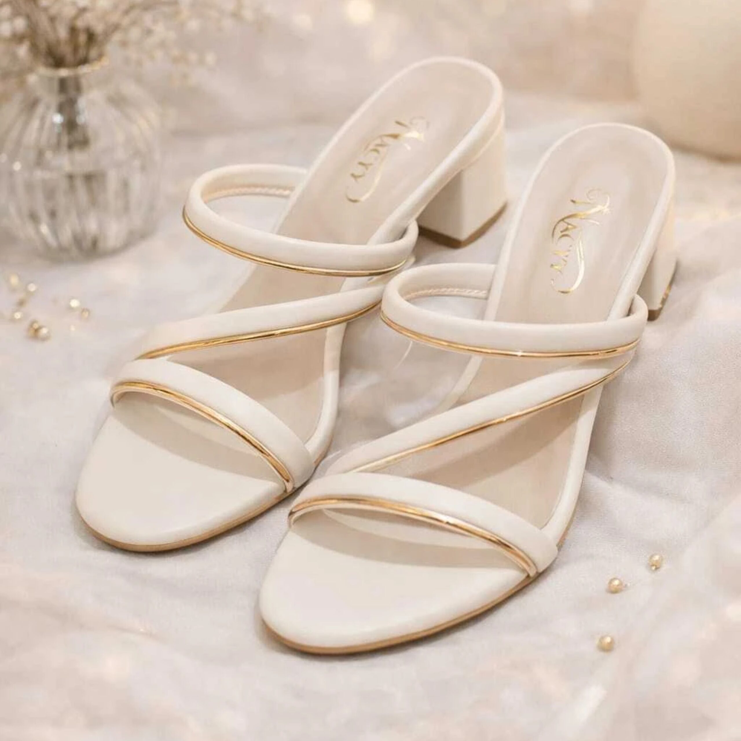 NACYY Women Heels Sandal White