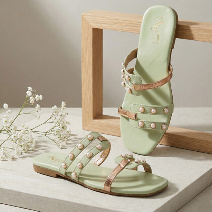 Nacyy Light Green Toe-Ring Sandals for Women