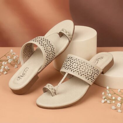 Nacyy Laser Cut Comfort Flats Cream