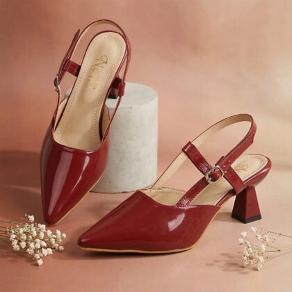 Nacyy Chic Slingback Pointed Heels Cherry