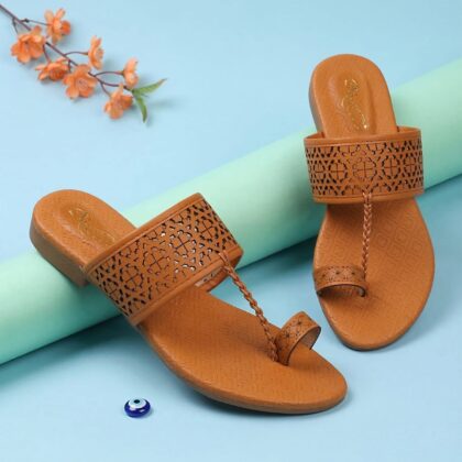 Nacyy Laser Cut Comfort Flats Tan